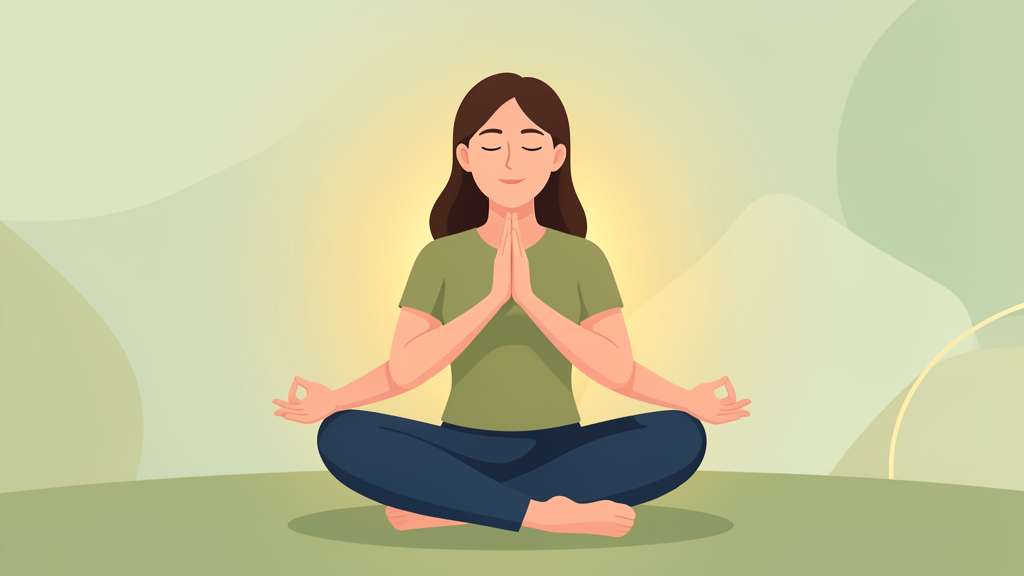 Person doing pranayama breathing meditation